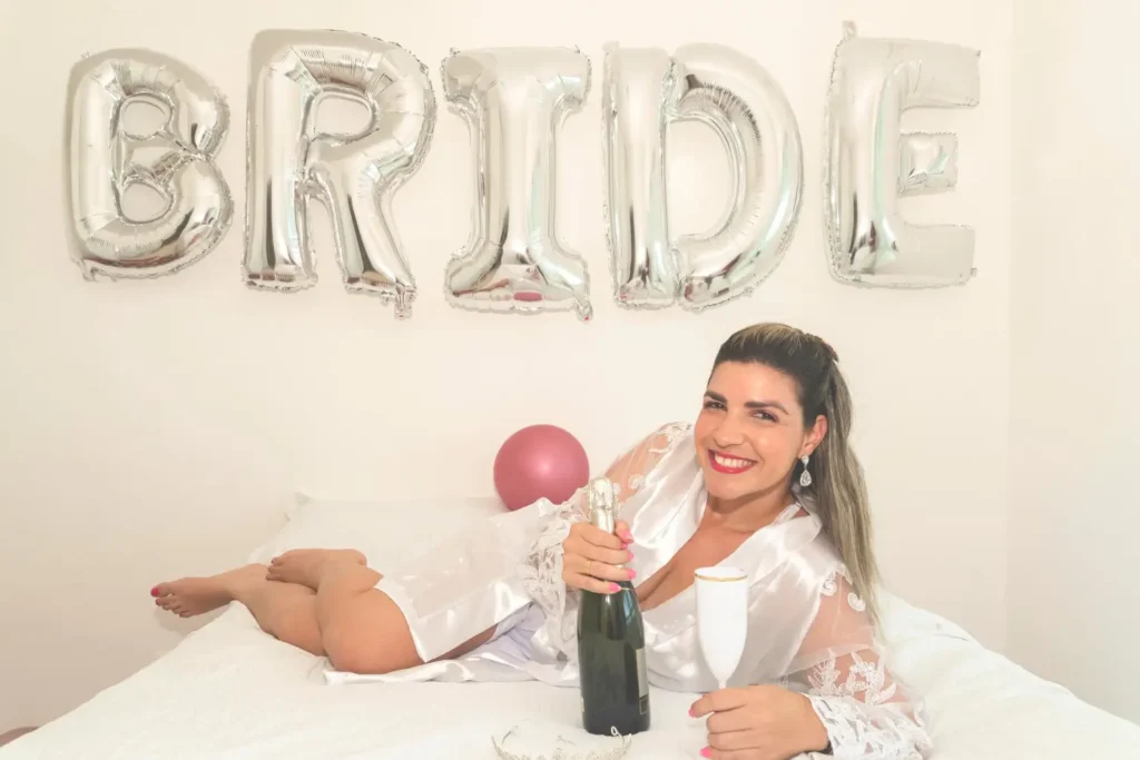 Bride caption on a wedding party